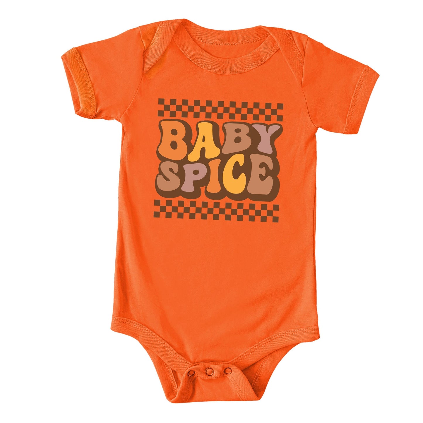 Baby Spice Checkered | Baby Graphic Short Sleeve Bodysuit