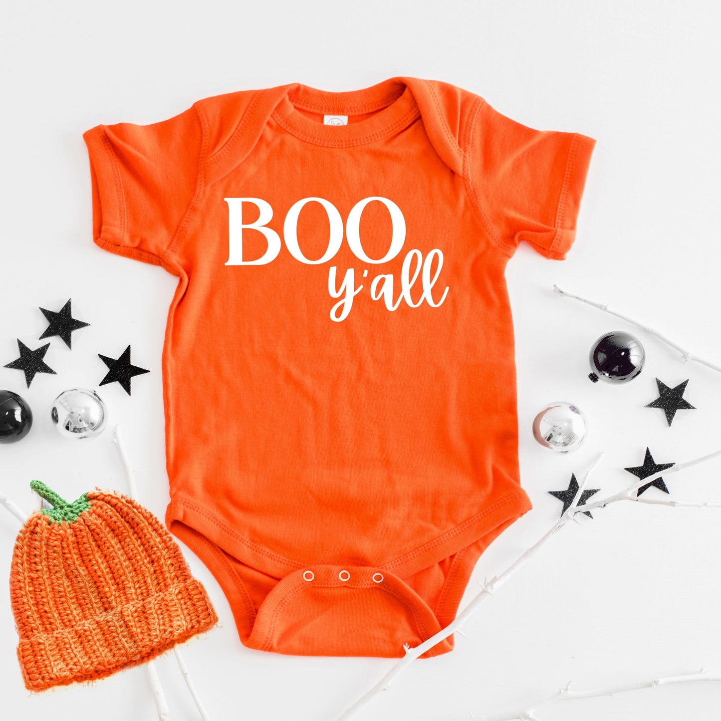 Boo Y'all Cursive | Baby Graphic Short Sleeve Bodysuit