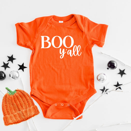 Boo Y'all Cursive | Baby Graphic Short Sleeve Bodysuit