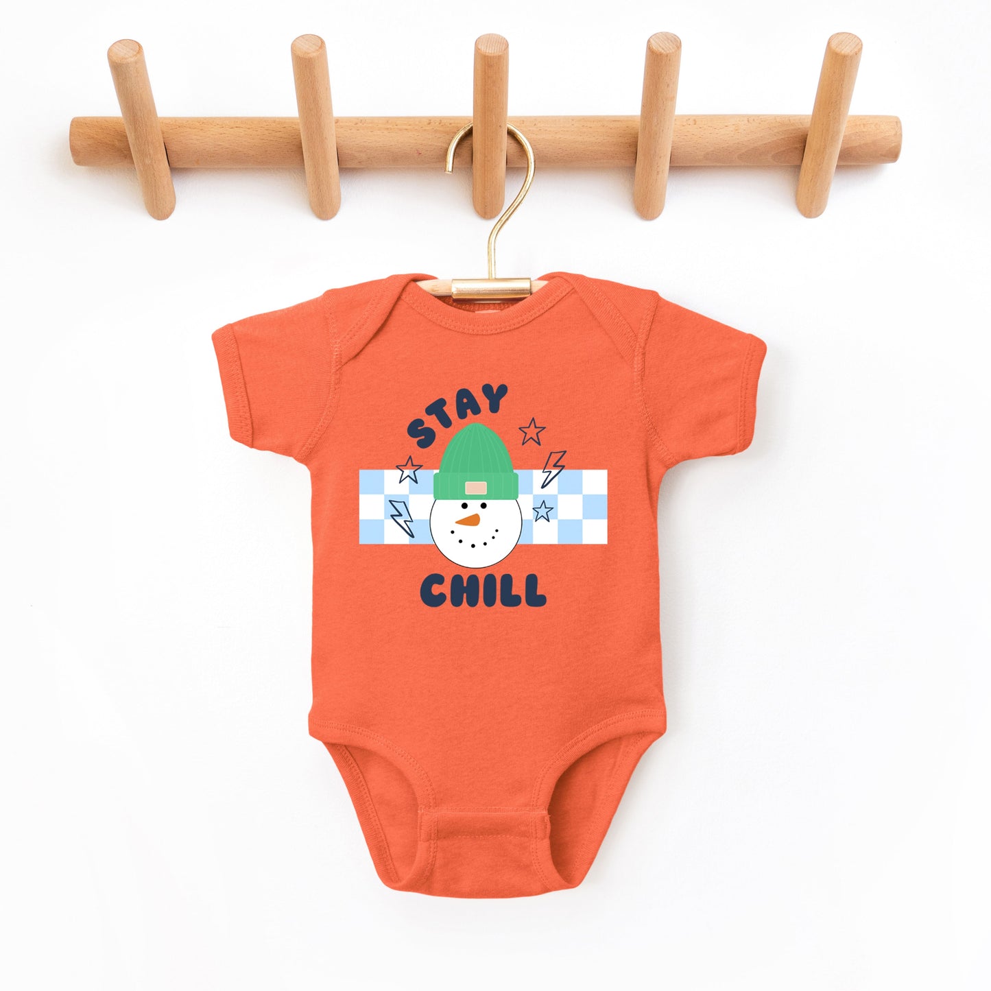 Stay Chill Checkered | Baby Graphic Short Sleeve Bodysuit