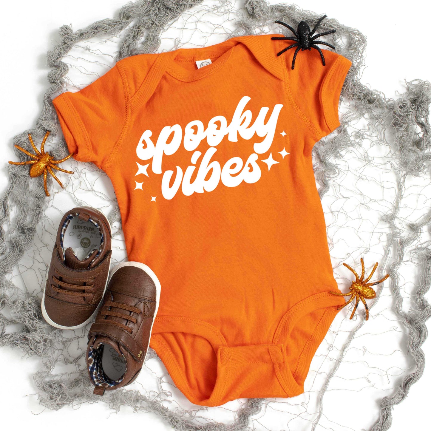 Spooky Vibes Stars | Baby Graphic Short Sleeve Bodysuit