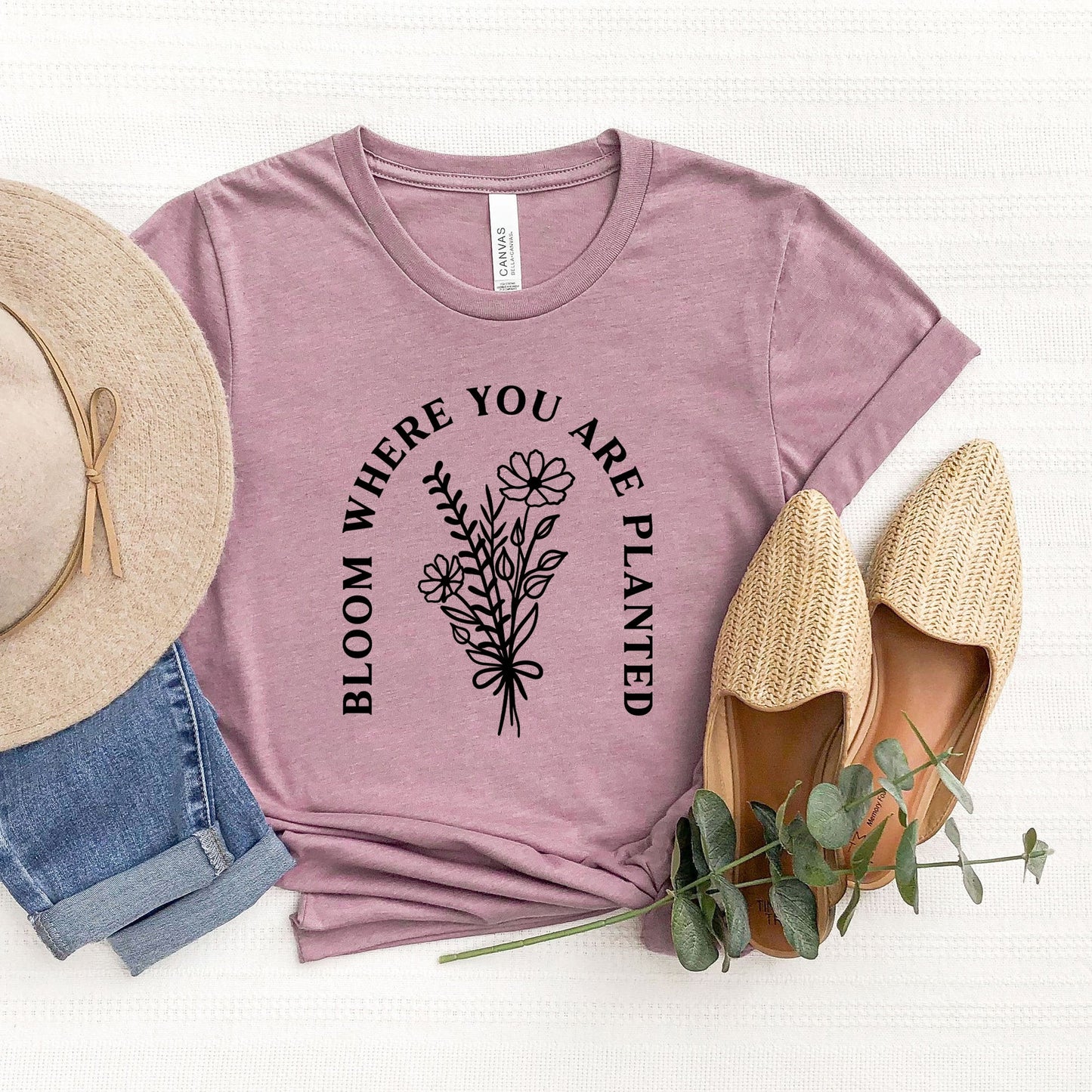 Bloom Where You Are Planted Flowers | Short Sleeve Graphic Tee