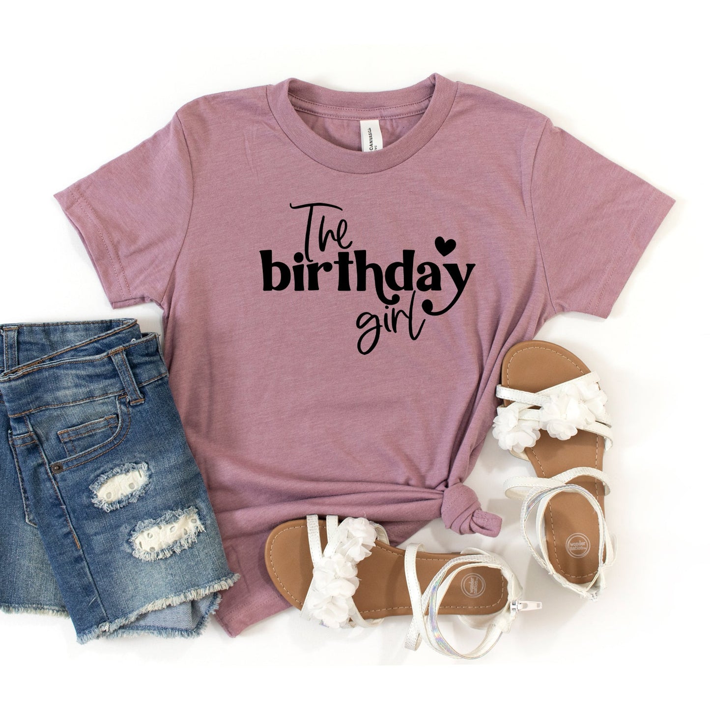 The Birthday Girl Heart | Youth Short Sleeve Crew Neck