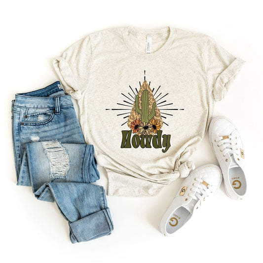 Boho Howdy Cactus | Short Sleeve Graphic Tee