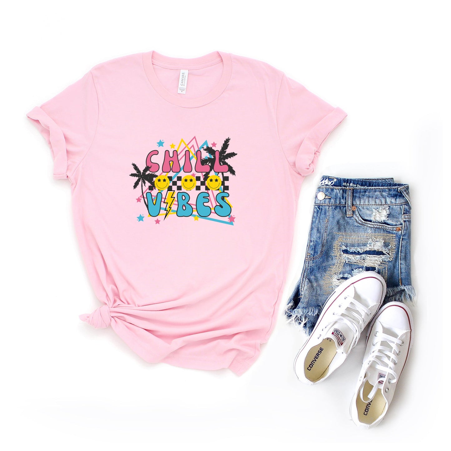 Checkered Chill Vibes | Short Sleeve Graphic Tee