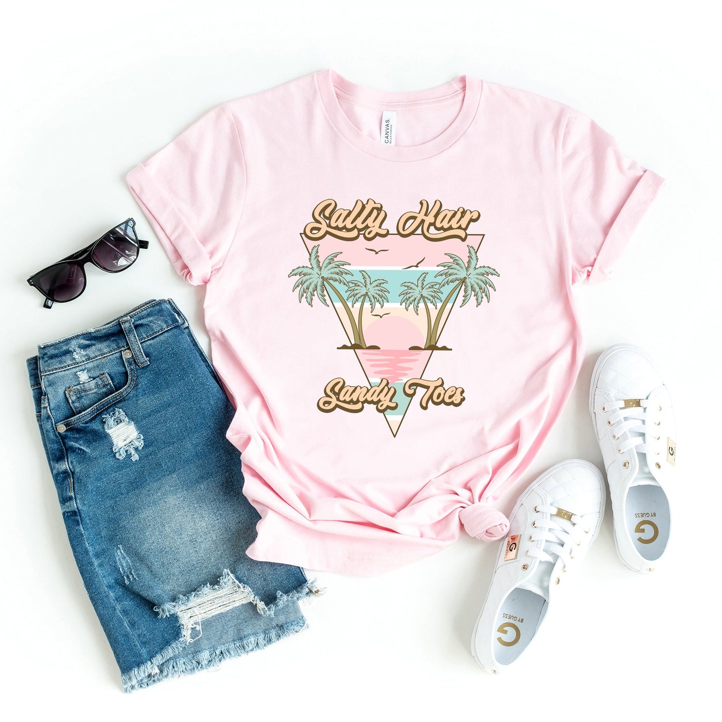 Salty Hair Sandy Toes Triangle | Short Sleeve Crew Neck