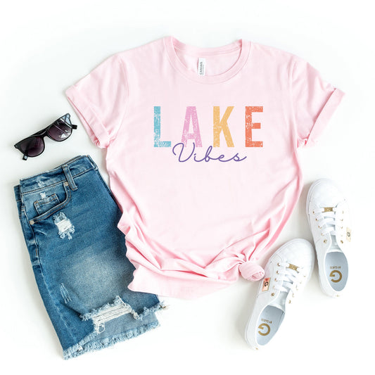 Lake Vibes Cursive | Short Sleeve Graphic Tee