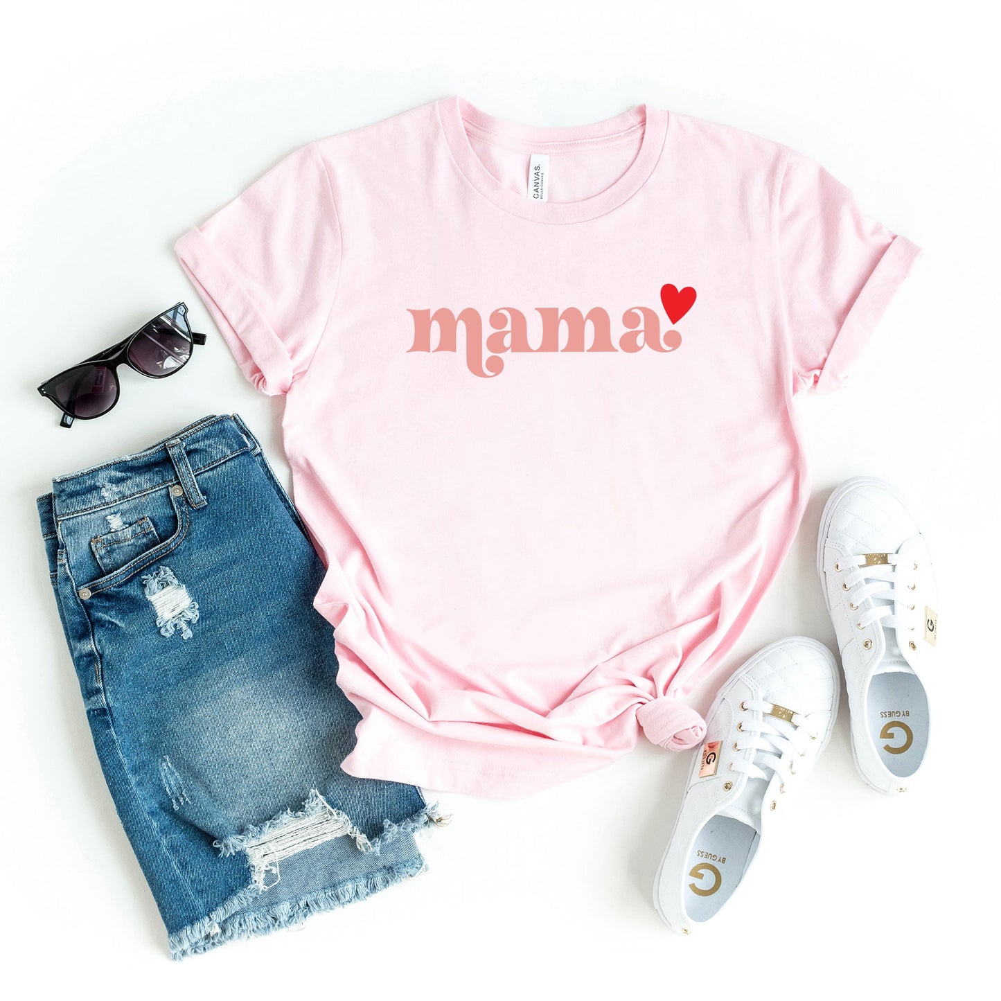 Pink Mama Heart | Short Sleeve Graphic Tee