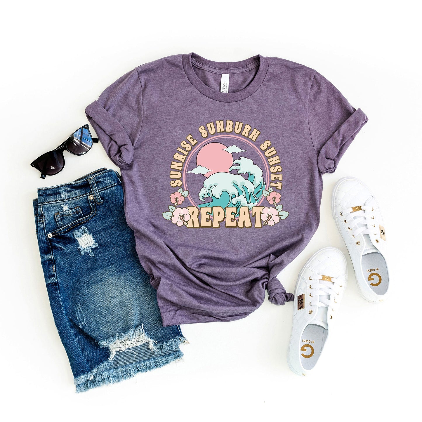 Sunrise Sunburn Sunset Repeat Wave | Short Sleeve Graphic Tee