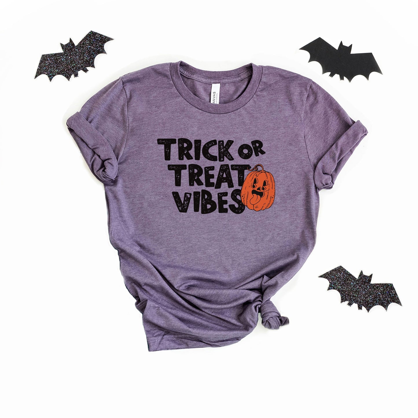 Trick or Treat Vibes Pumpkin | Short Sleeve Crew Neck