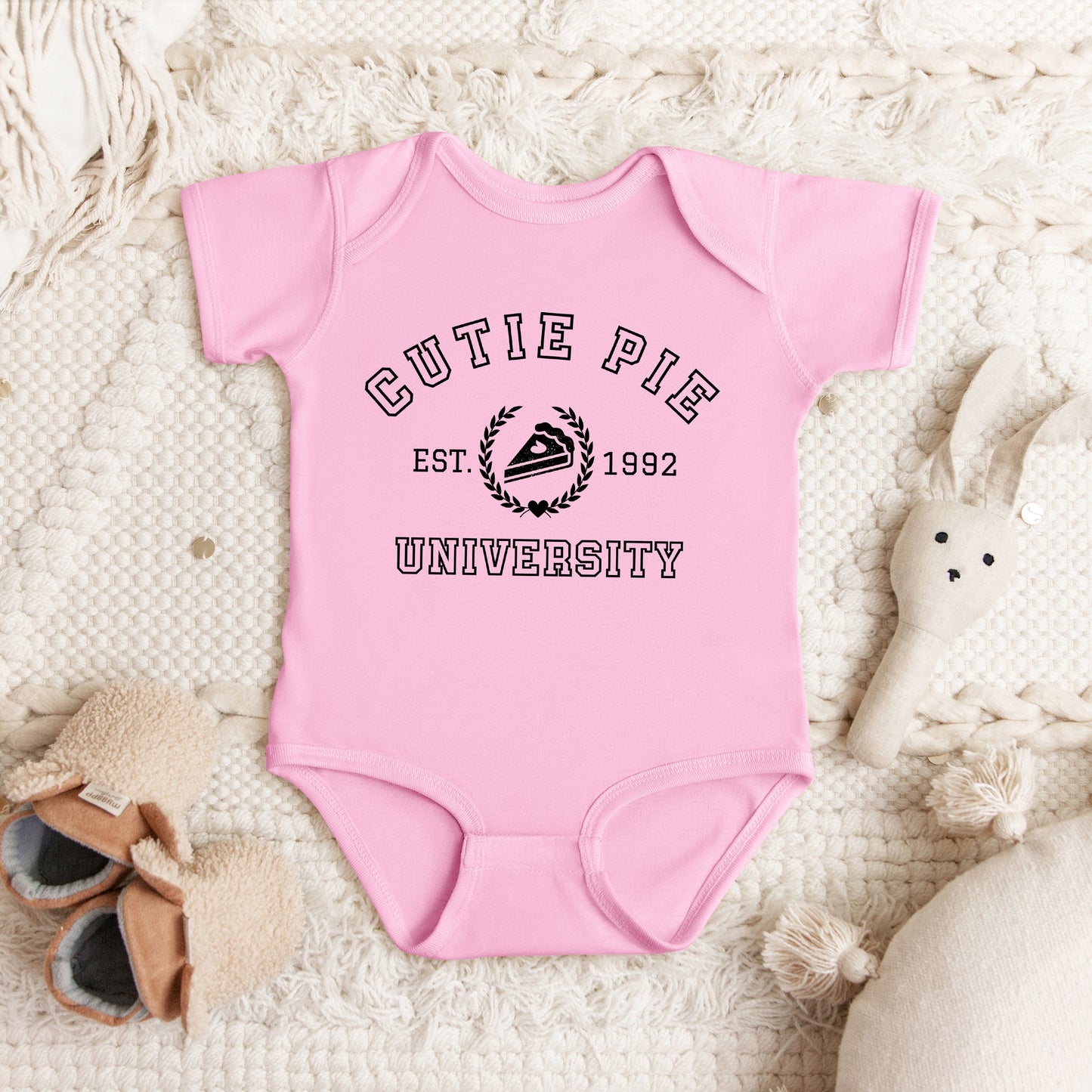 Cutie Pie University | Baby Graphic Short Sleeve Bodysuit