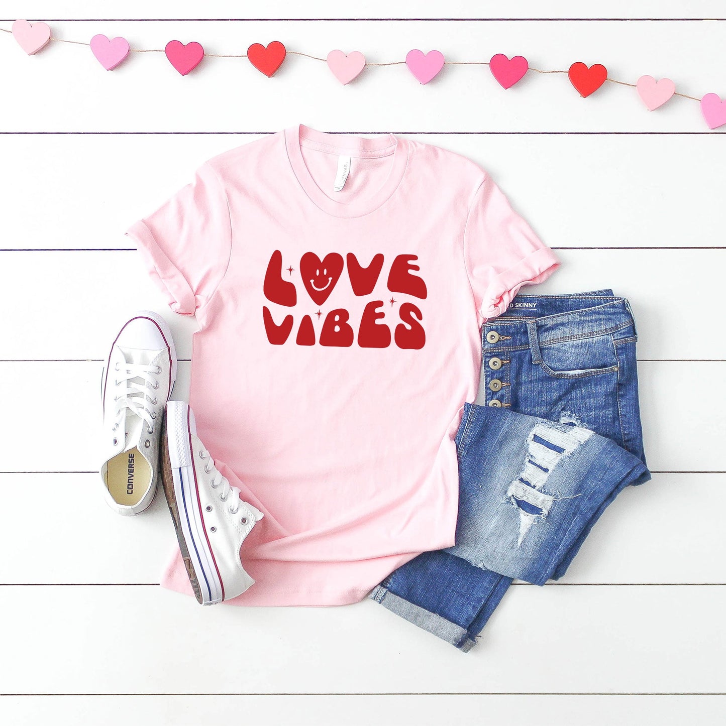 Love Vibes Heart | Short Sleeve Graphic Tee