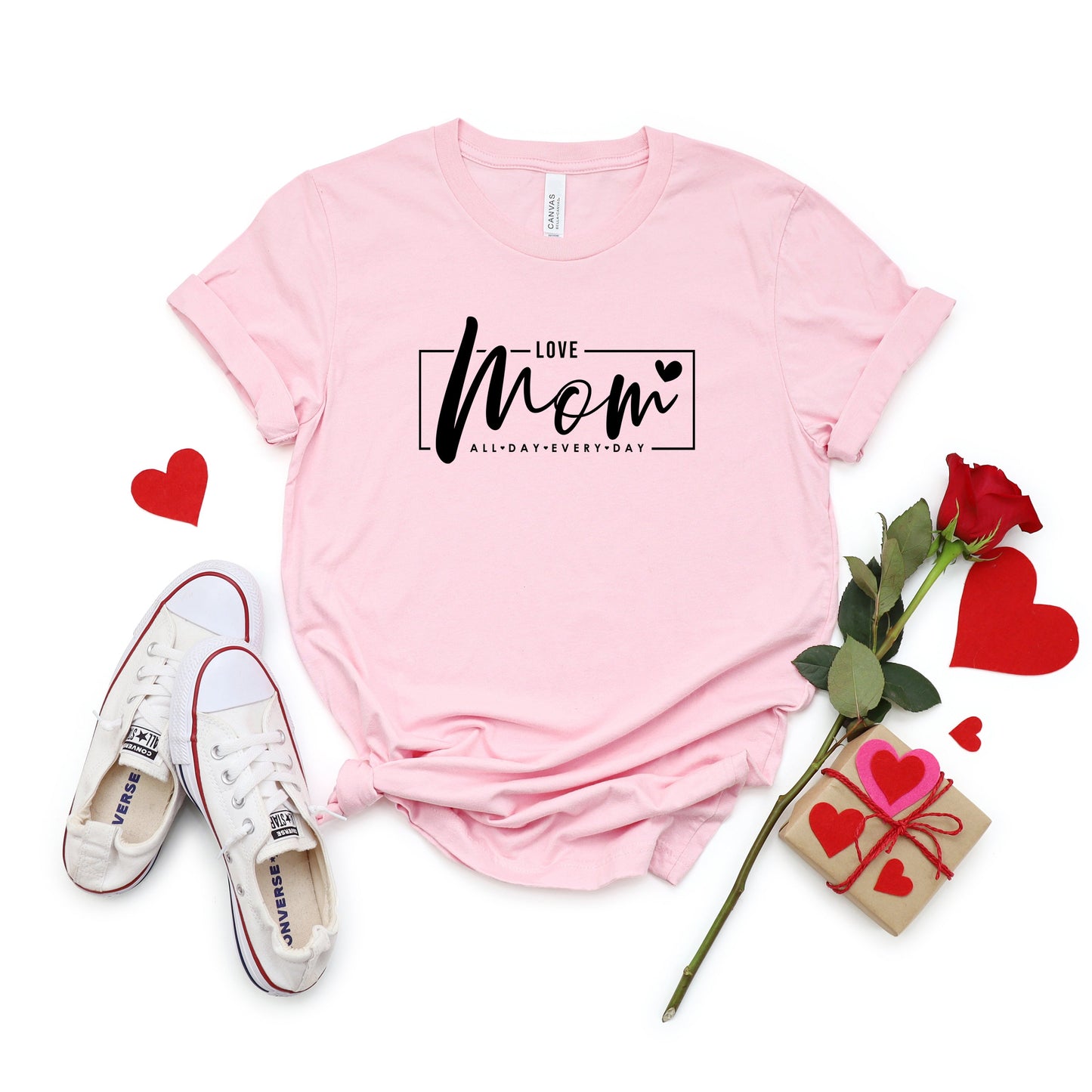 Mom, Love All Day Everyday | Short Sleeve Graphic Tee