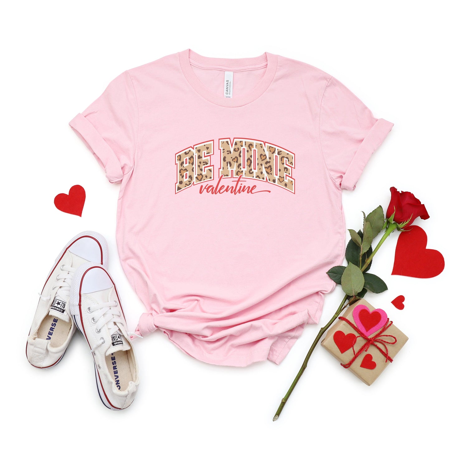 Be Mine Valentine Varsity Leopard | Short Sleeve Graphic Tee