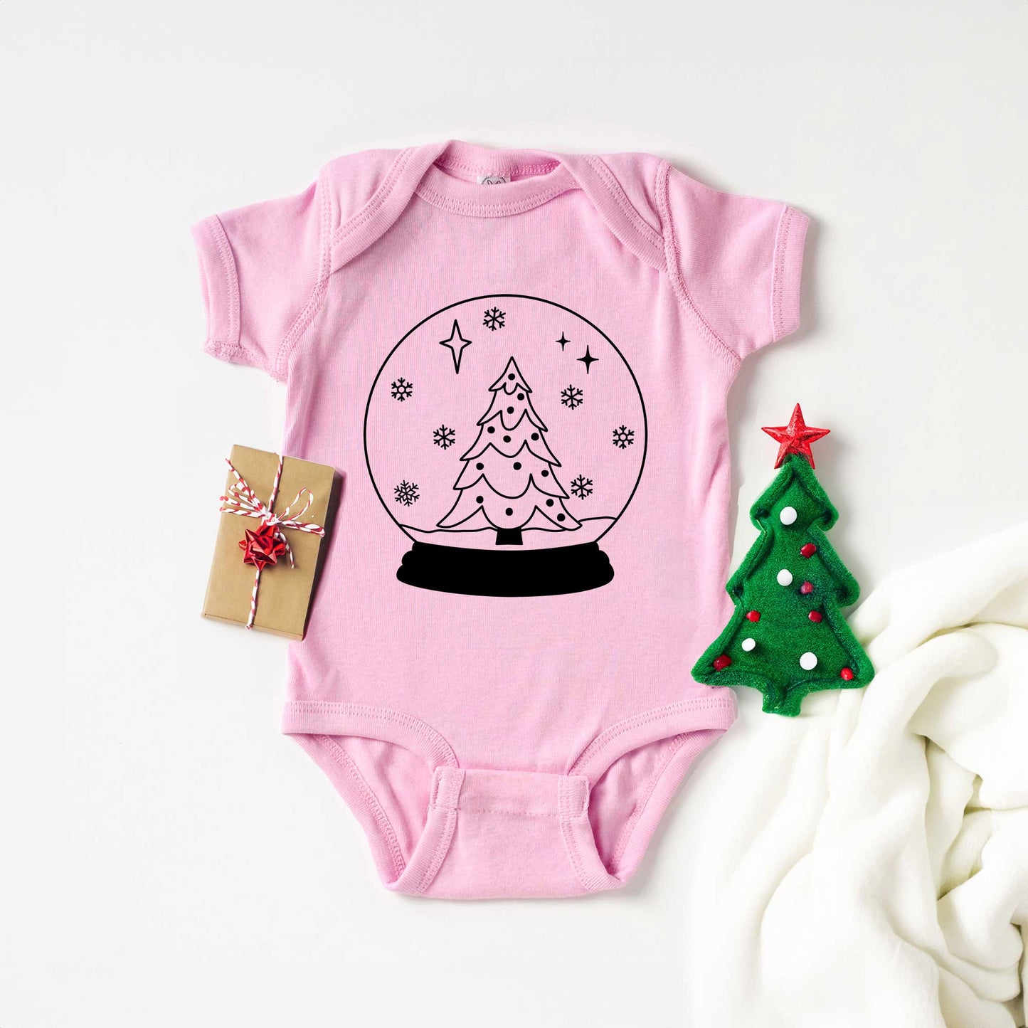 Christmas Snow Globe | Baby Graphic Short Sleeve Bodysuit