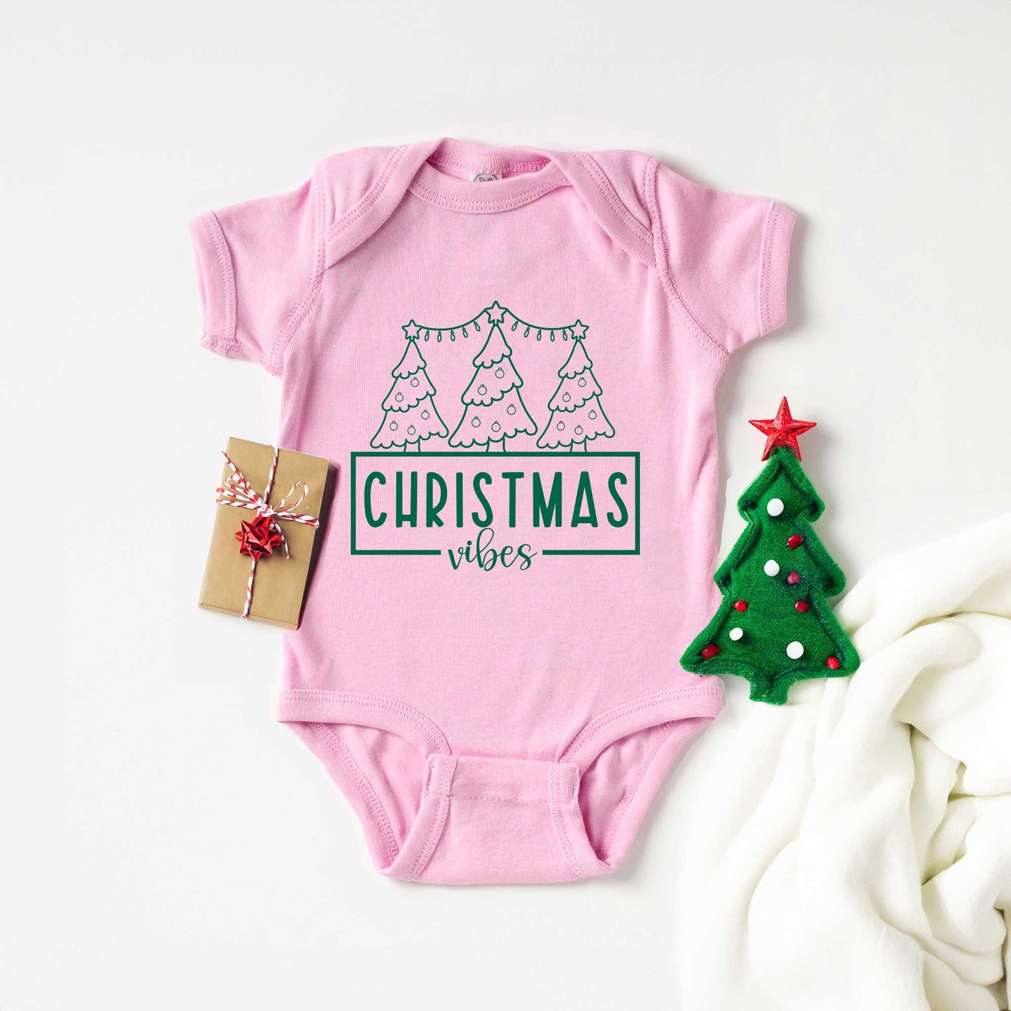 Christmas Vibes | Baby Graphic Short Sleeve Bodysuit