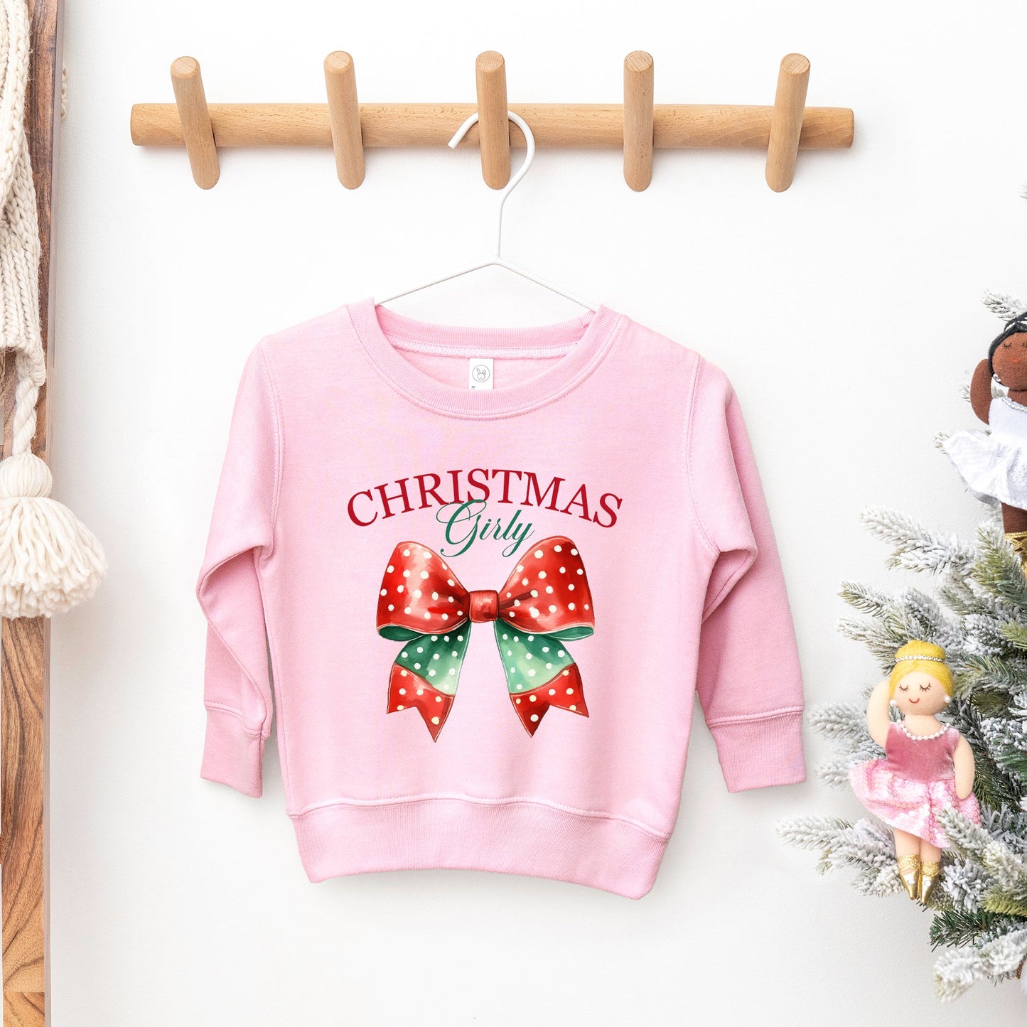 Coquette Christmas Girly | Toddler Graphic Sweatshirt