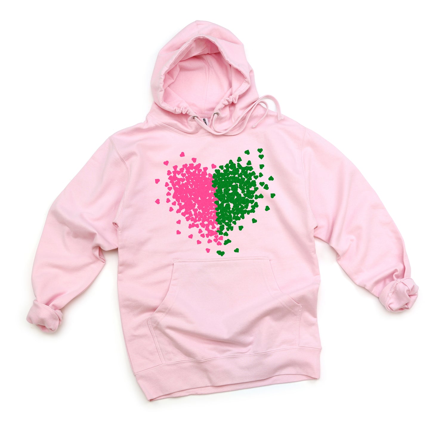 Pink and Green Heart | Hoodie