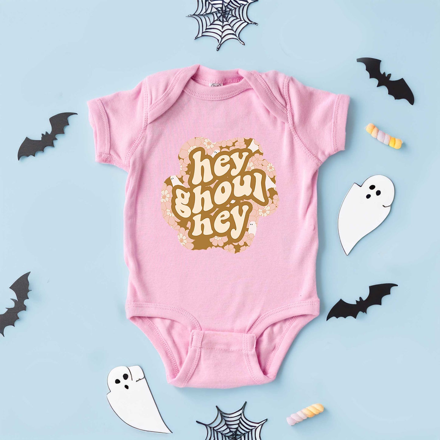 Hey Ghoul Hey Colorful | Baby Graphic Short Sleeve Bodysuit