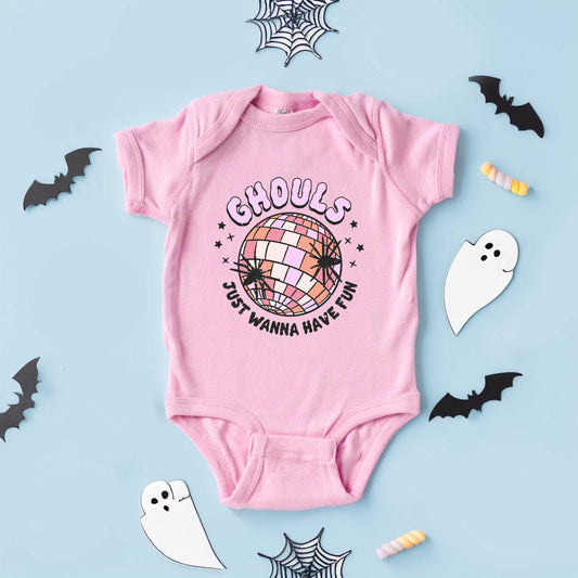 Ghouls Disco Ball | Baby Graphic Short Sleeve Bodysuit