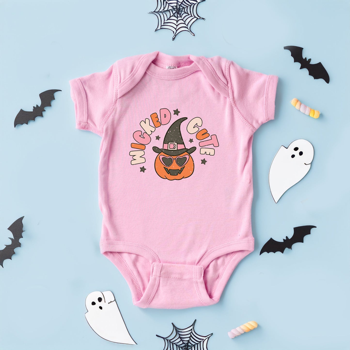 Wicked Cute Pumpkin | Baby Graphic Short Sleeve Bodysuit
