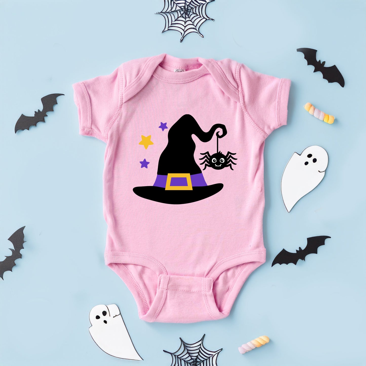 Witch And Spider | Baby Graphic Short Sleeve Bodysuit