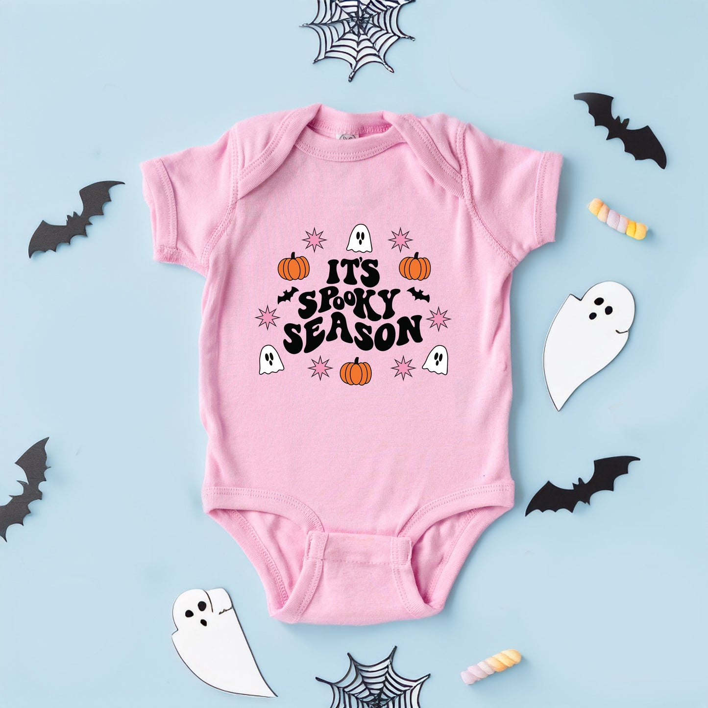 It's Spooky Season Ghost | Baby Graphic Short Sleeve Bodysuit