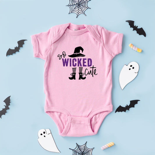 So Wicked Cute Glitter | Baby Graphic Short Sleeve Bodysuit
