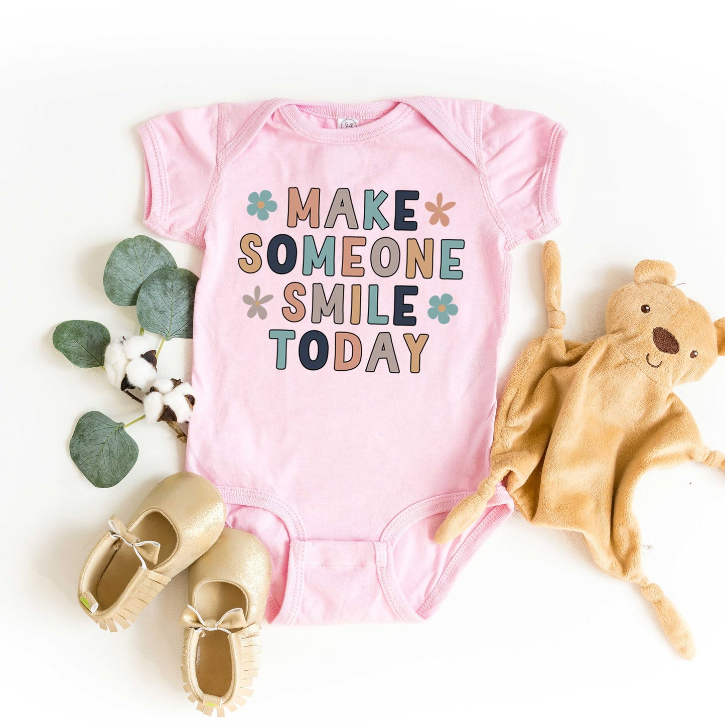 Make Someone Smile Today | Baby Graphic Short Sleeve Bodysuit