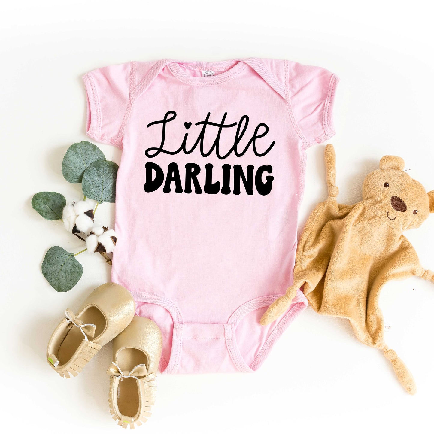 Little Darling Cursive | Baby Graphic Short Sleeve Bodysuit