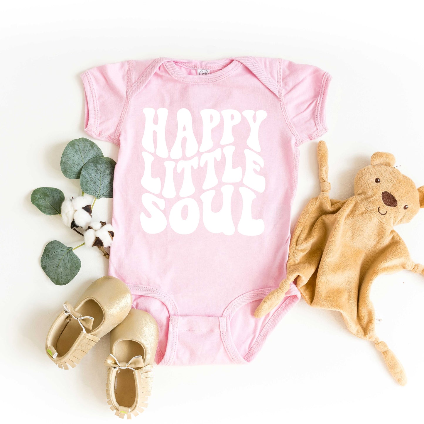 Happy Little Soul Wavy | Baby Graphic Short Sleeve Bodysuit