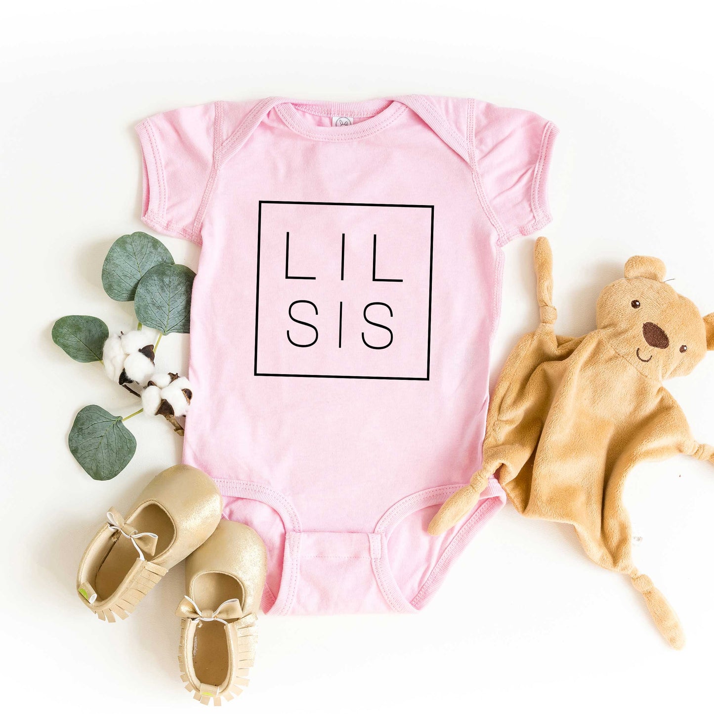 Lil Sis Square | Baby Graphic Short Sleeve Bodysuit