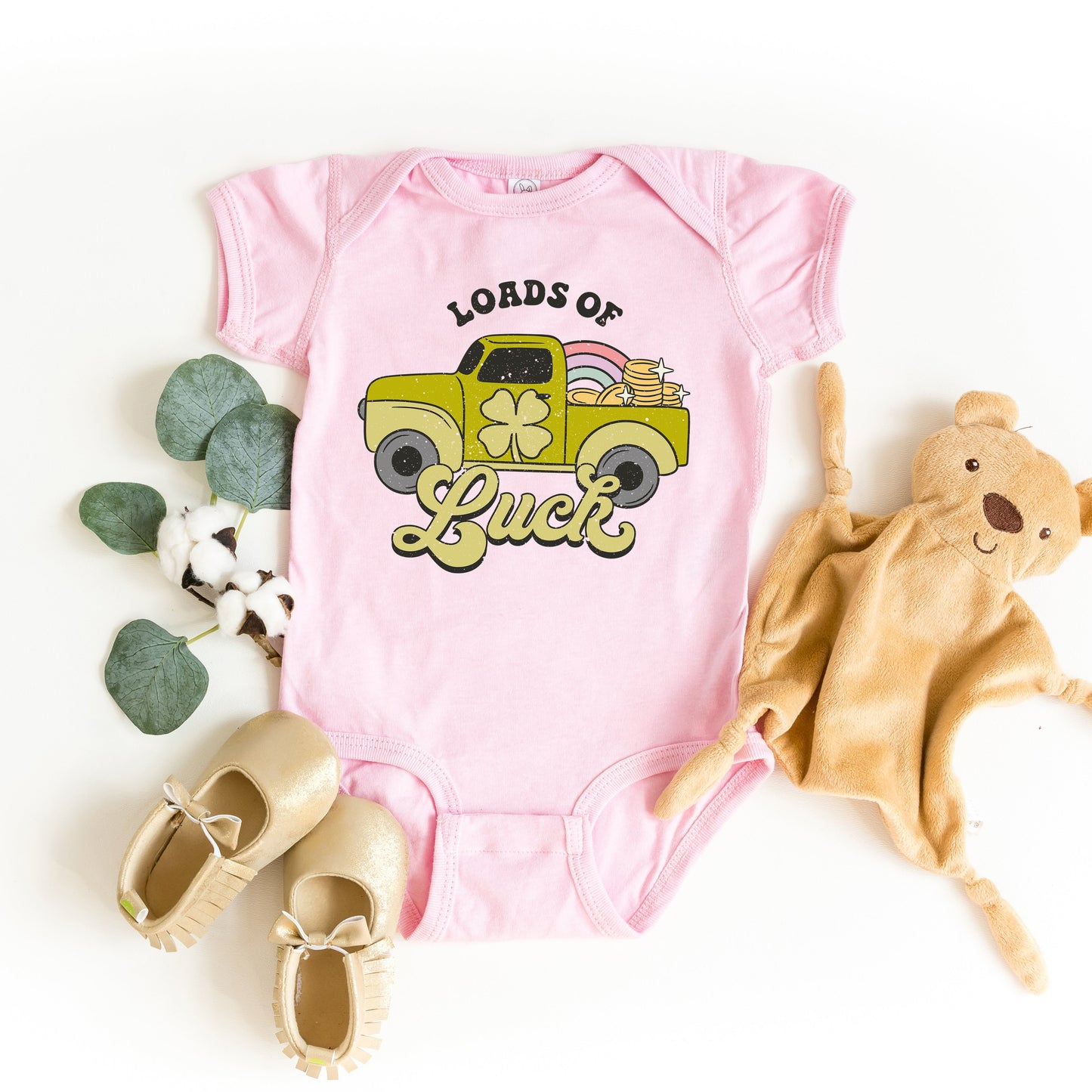 Loads Of Luck Retro Truck | Baby Graphic Short Sleeve Bodysuit