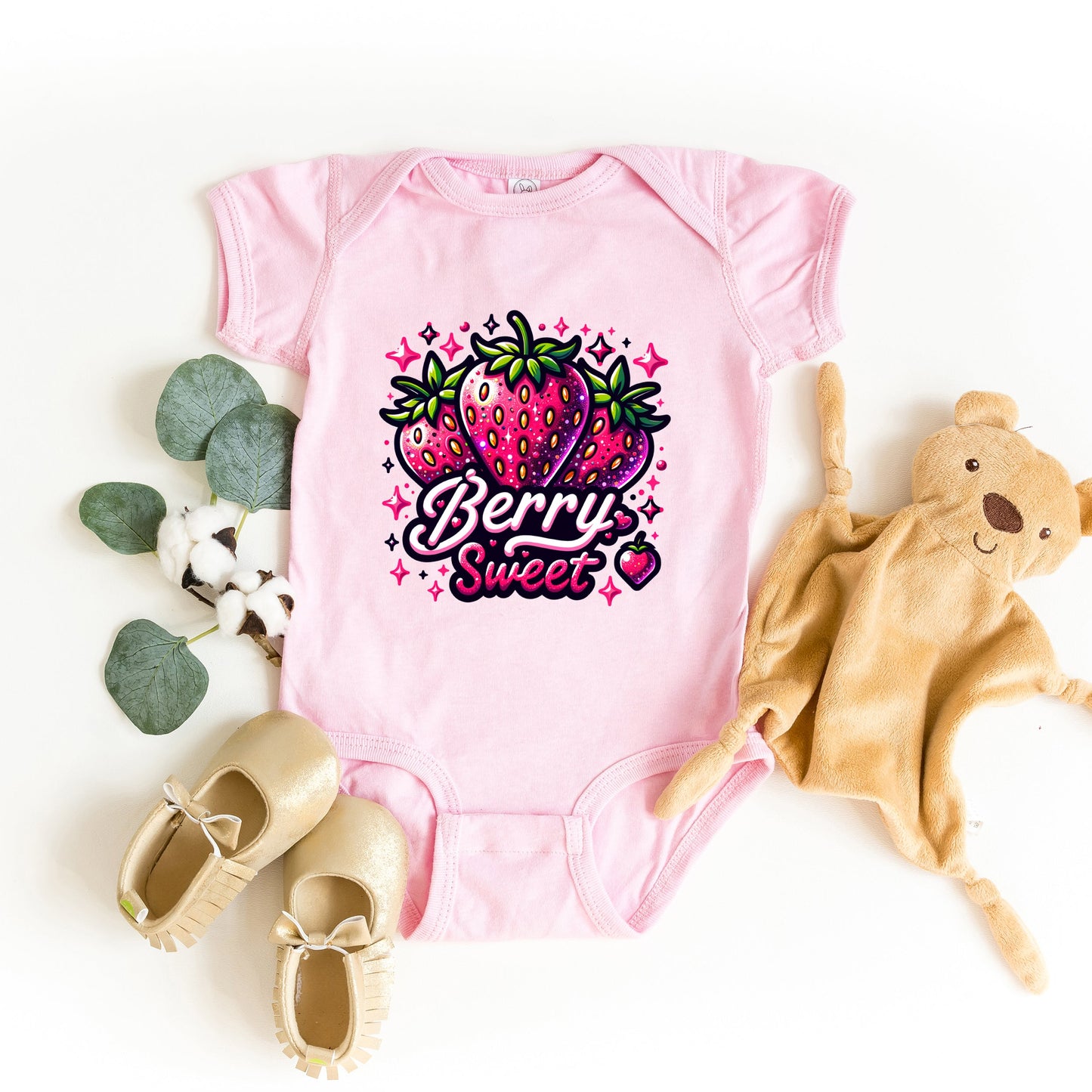Berry Sweet Strawberry | Baby Graphic Short Sleeve Bodysuit