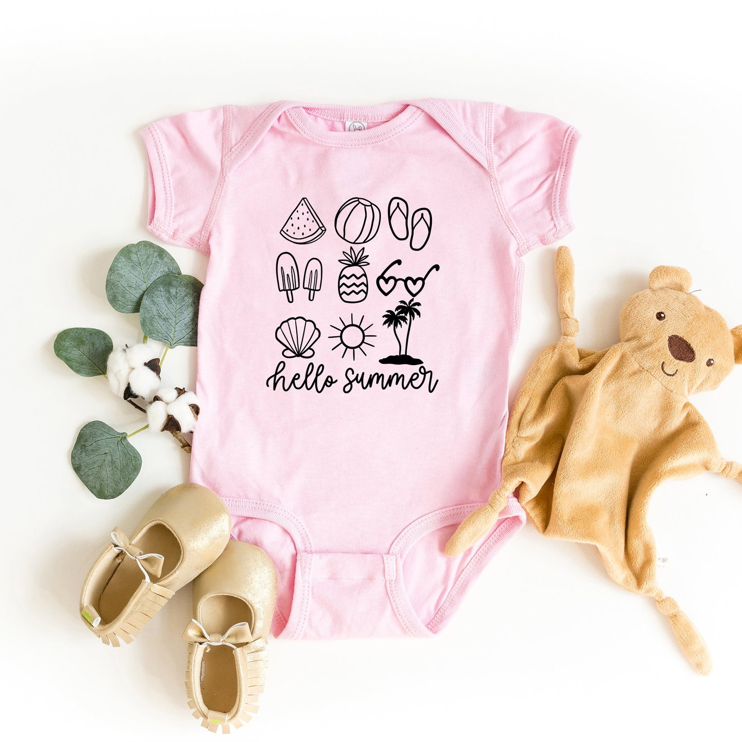 Hello Summer Chart | Baby Graphic Short Sleeve Bodysuit
