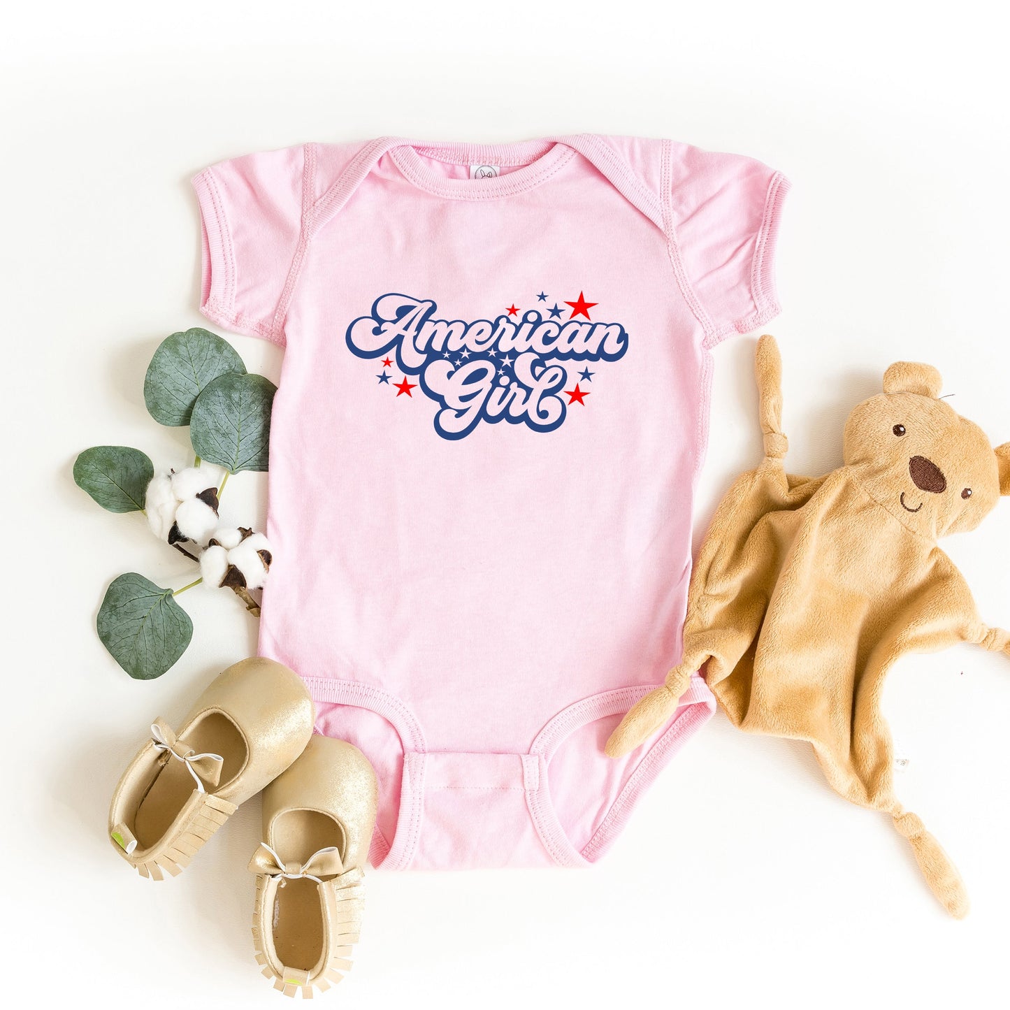 American Girl Retro Stars | Baby Graphic Short Sleeve Bodysuit