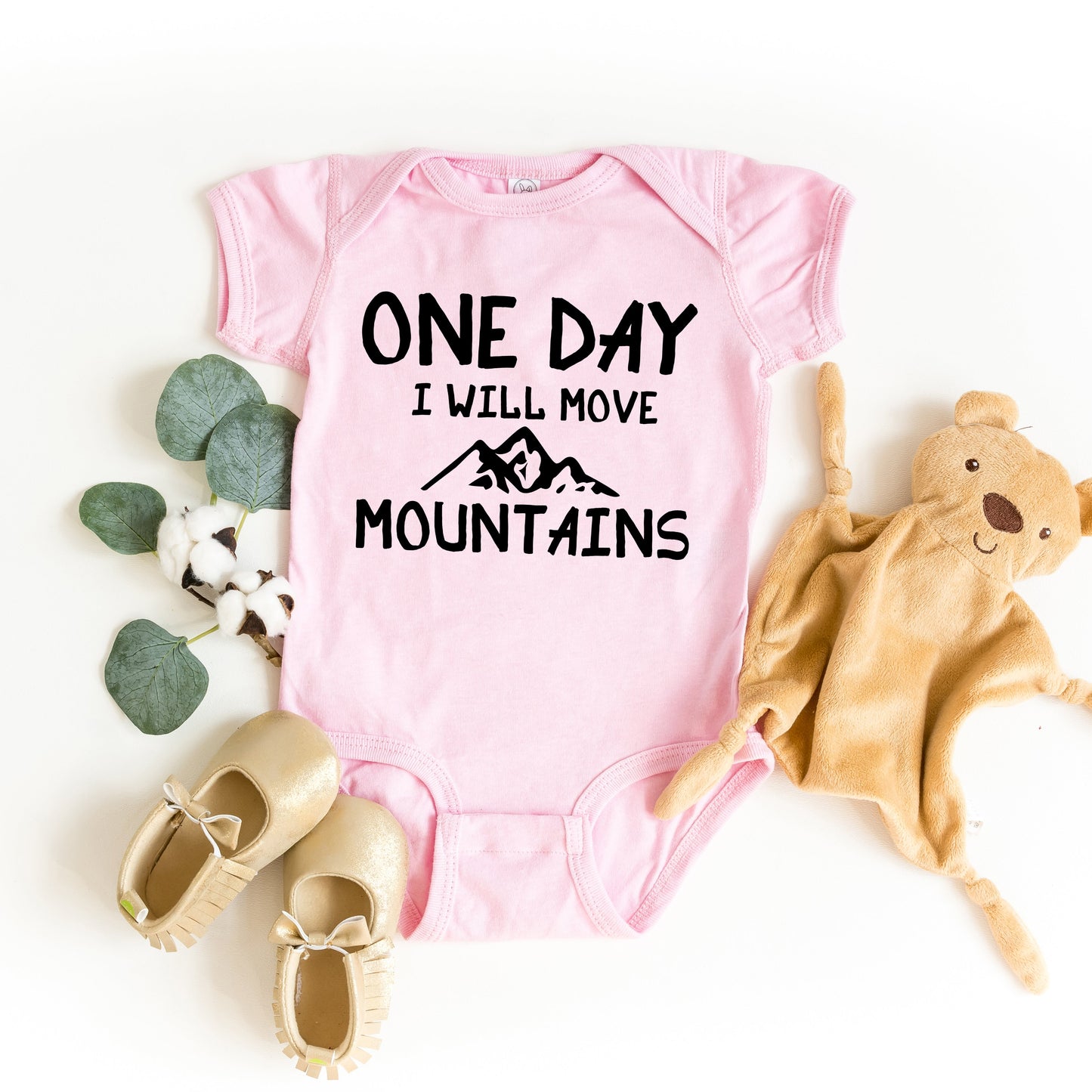 One Day I Will Move Mountains | Baby Graphic Short Sleeve Bodysuit