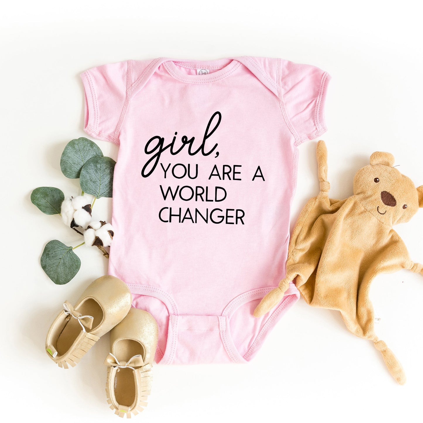 Girl World Changer | Baby Graphic Short Sleeve Bodysuit