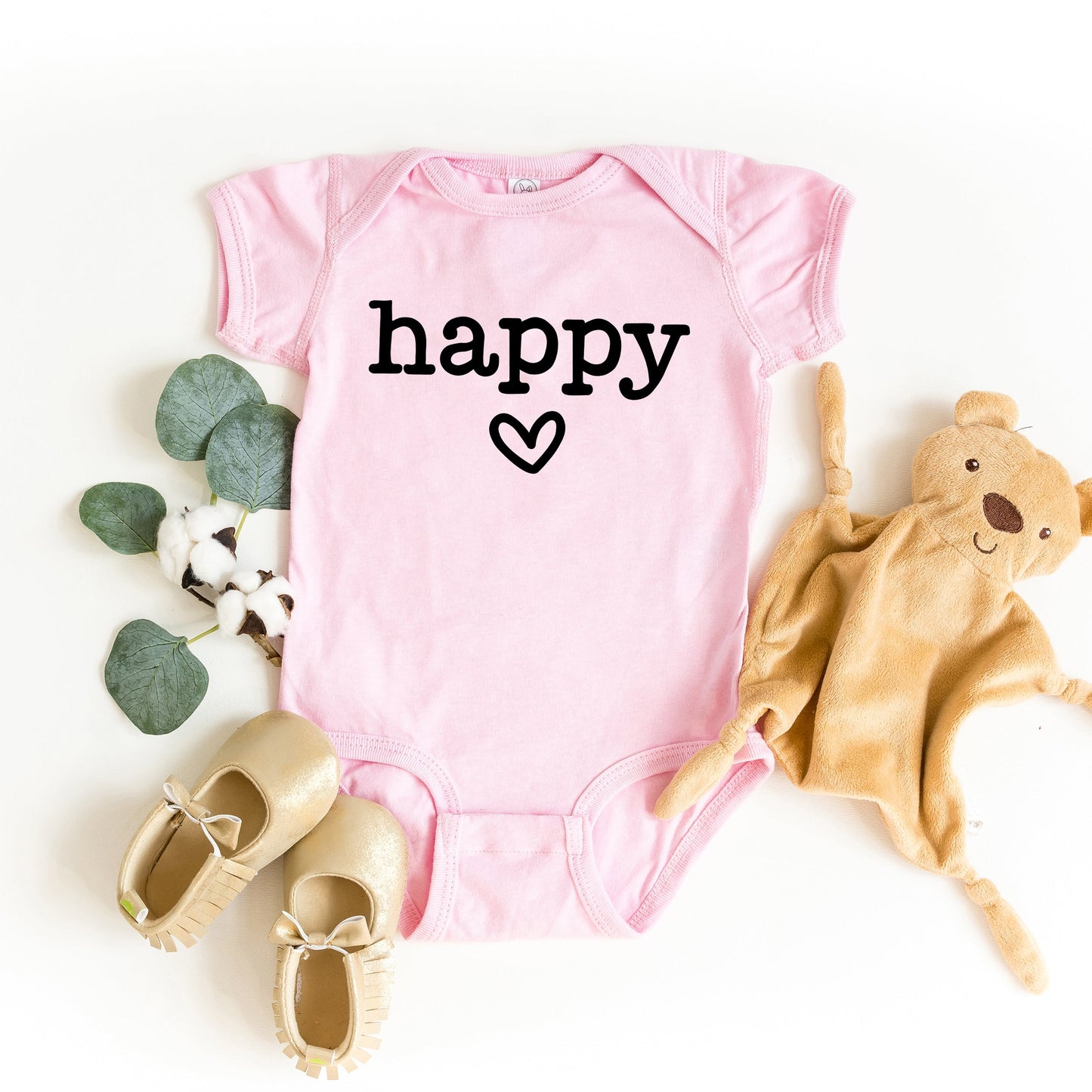 Happy Heart | Baby Graphic Short Sleeve Bodysuit