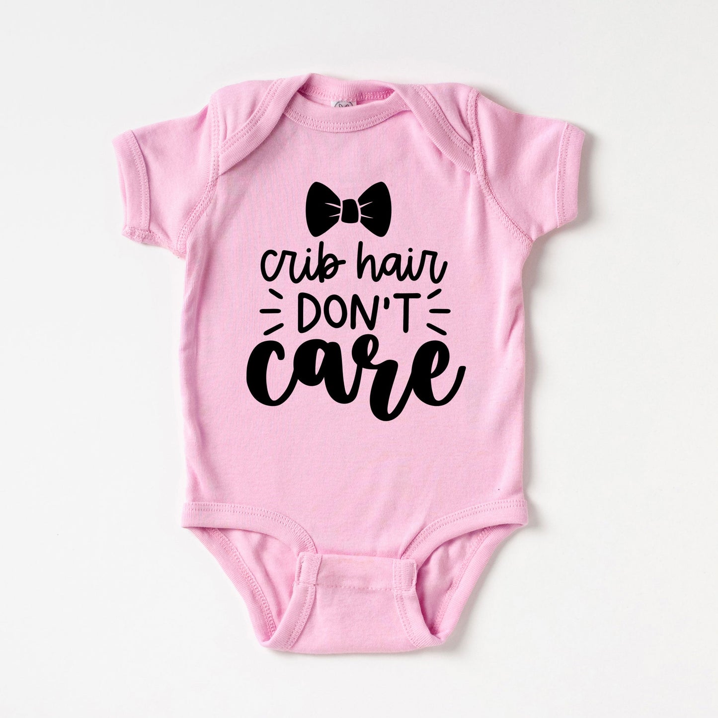 Crib Hair Don't Care | Baby Graphic Short Sleeve Bodysuit