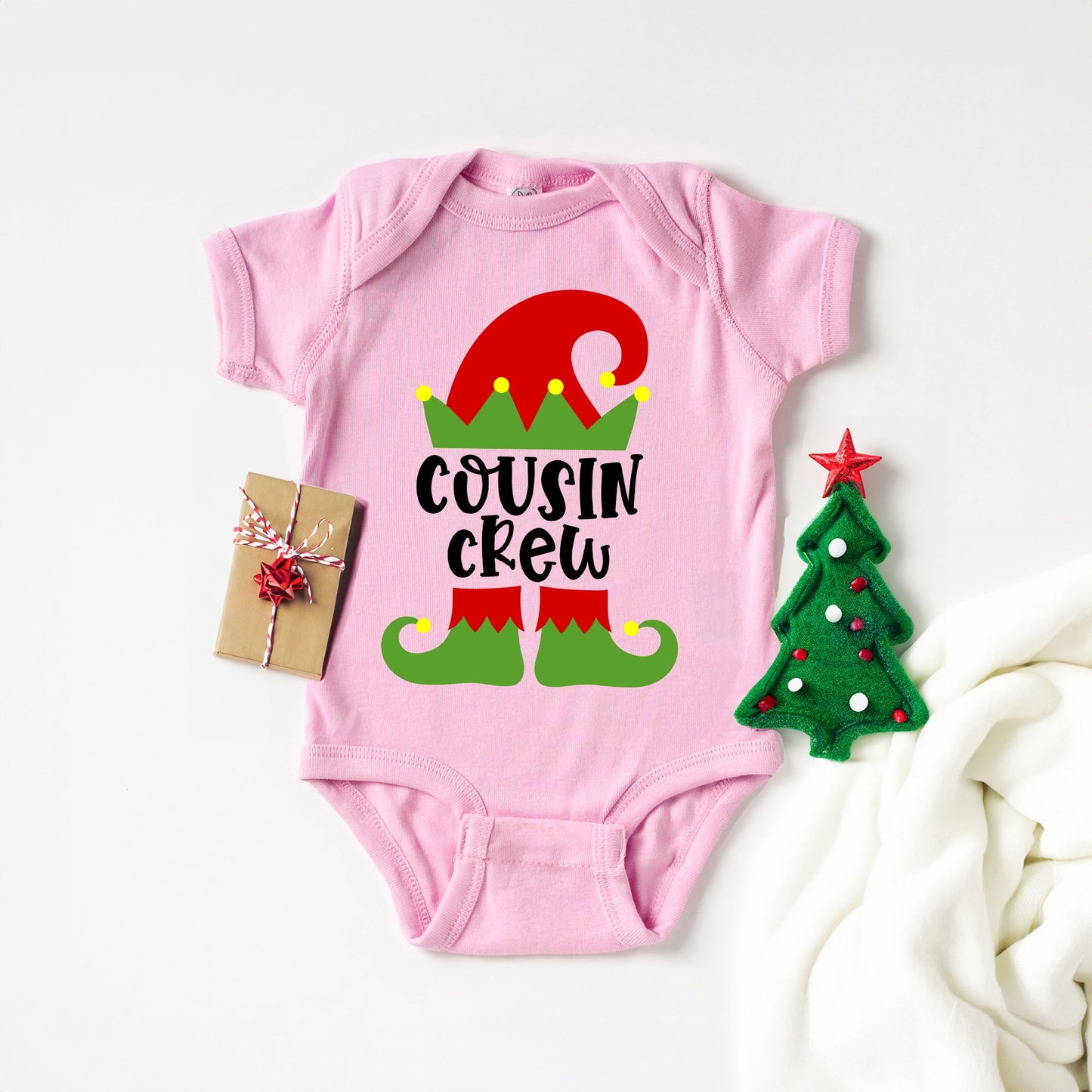 Cousin Crew "E" | Baby Graphic Short Sleeve Bodysuit