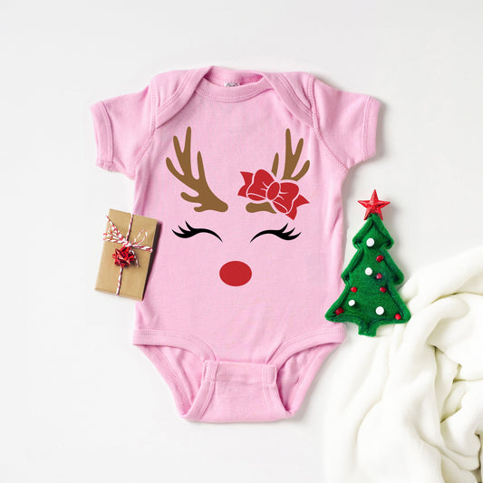 Reindeer Girl | Baby Graphic Short Sleeve Bodysuit