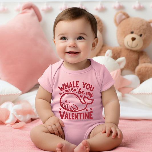 Valentines Whale | Baby Graphic Short Sleeve Bodysuit