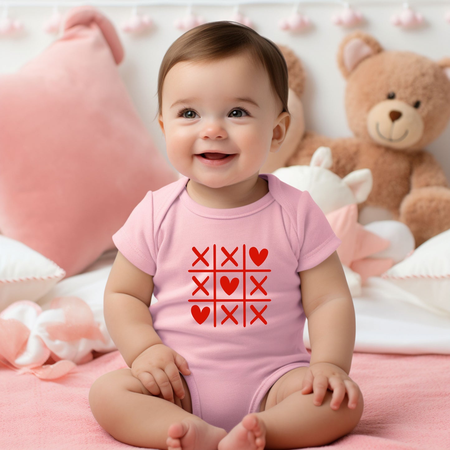 Tic Tac Heart | Baby Graphic Short Sleeve Bodysuit