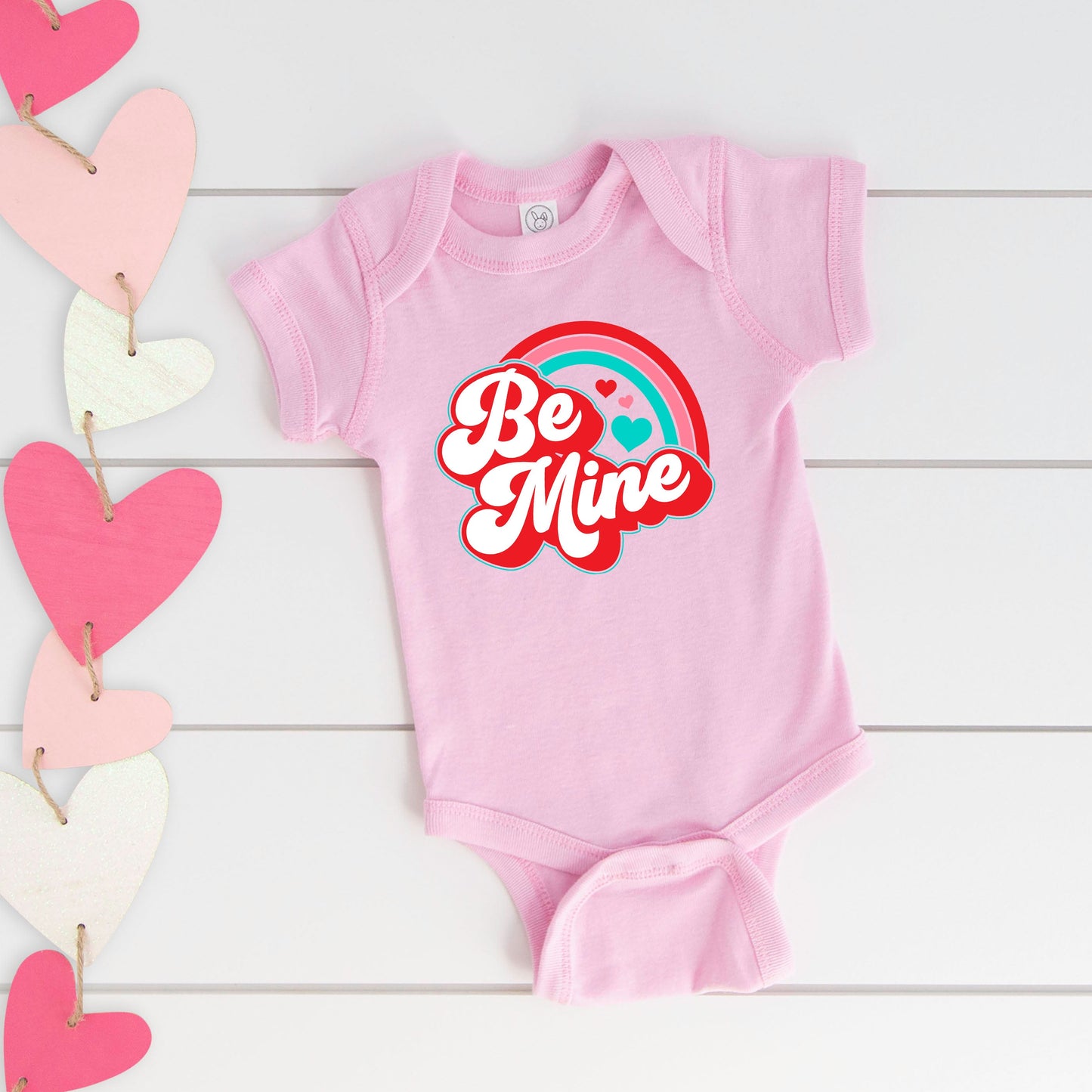 Be Mine Rainbow | Baby Graphic Short Sleeve Bodysuit