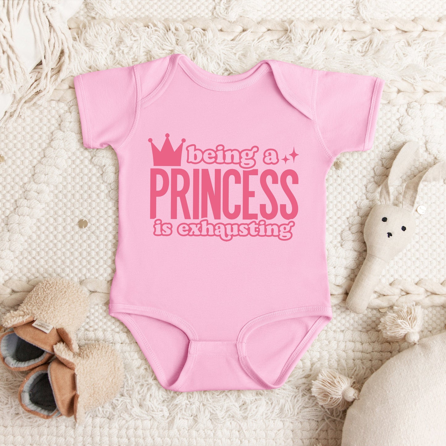 Being A Princess Is Exhausting | Baby Graphic Short Sleeve Bodysuit