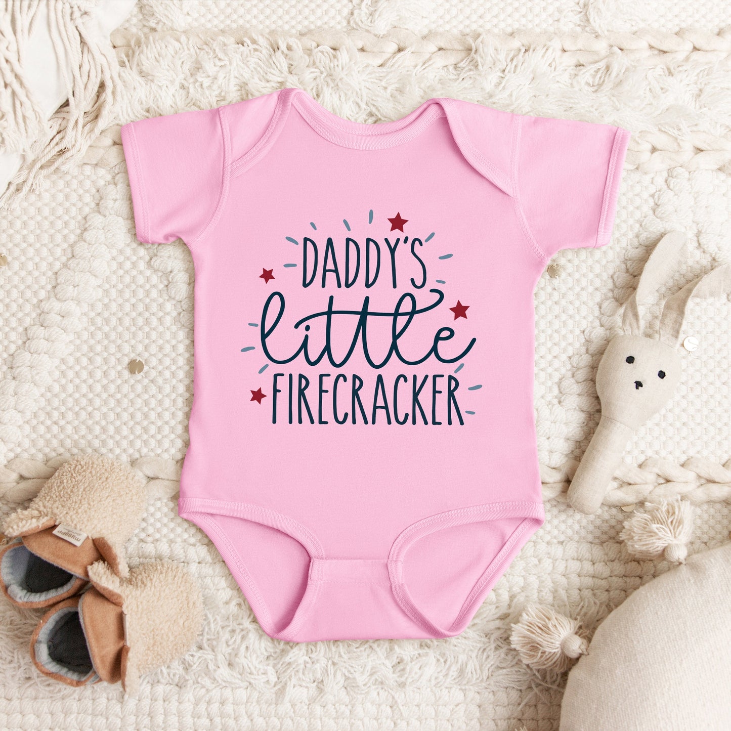 Daddy's Little Firecracker | Baby Graphic Short Sleeve Bodysuit