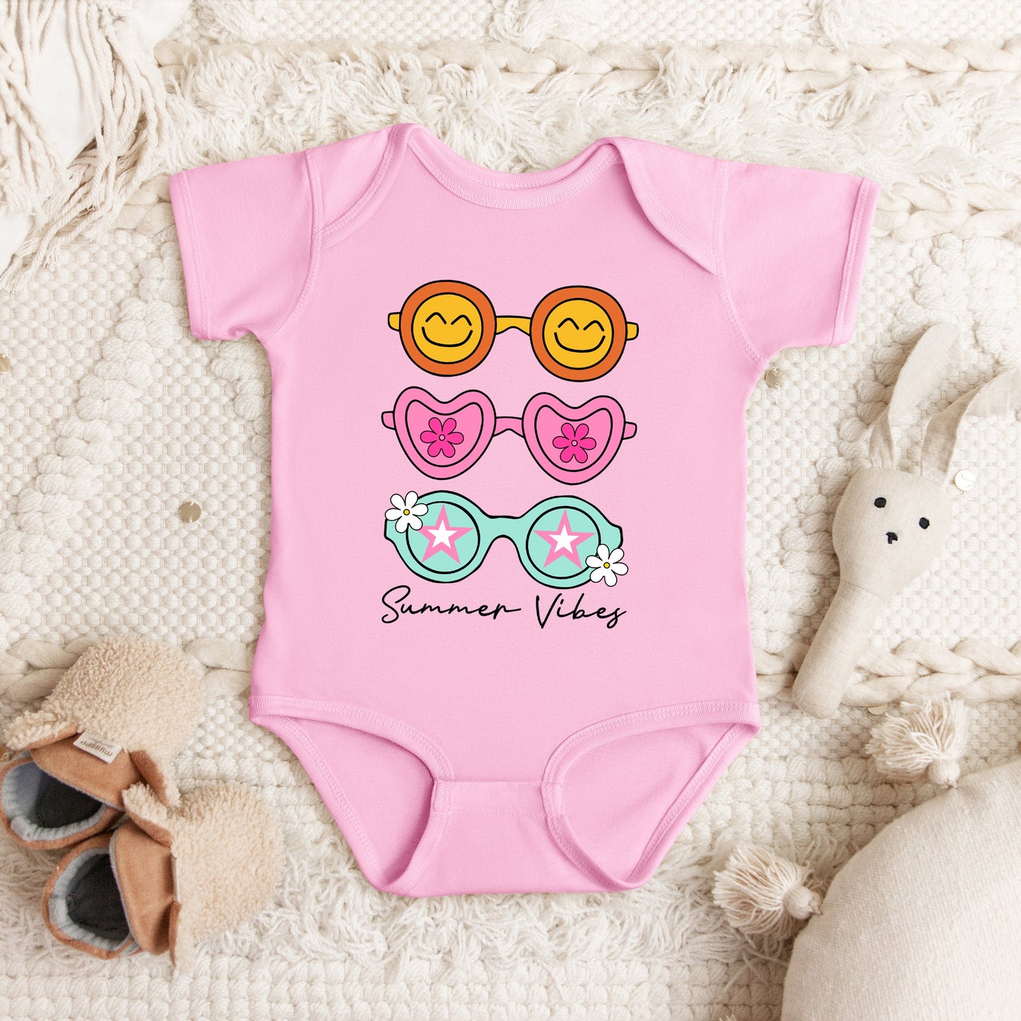 Sunnies Summer Vibes | Baby Graphic Short Sleeve Bodysuit