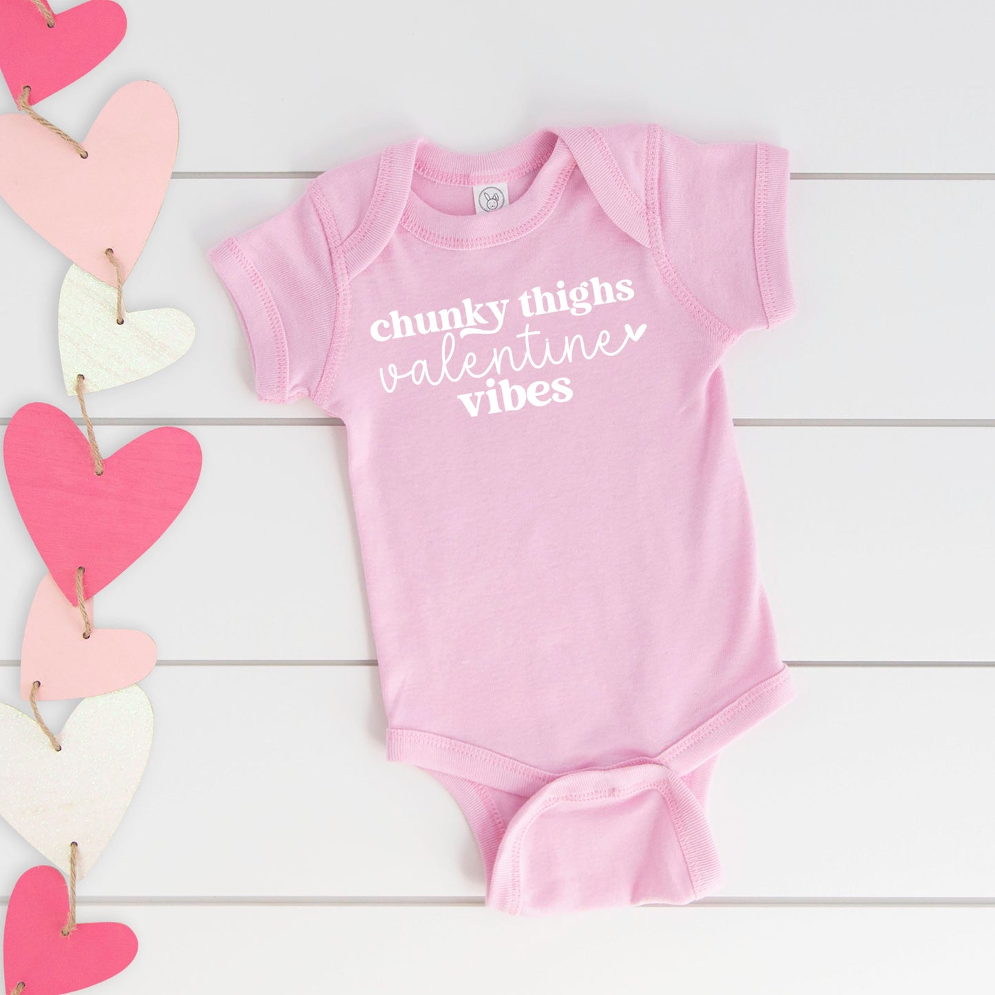 Chunky Thighs Valentine Vibes | Baby Graphic Short Sleeve Bodysuit