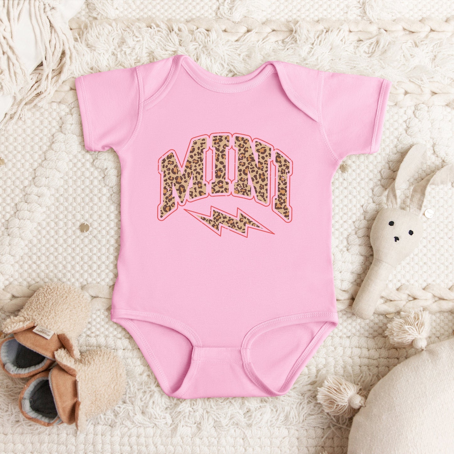 Mini Leopard Lightning Bolt | Baby Graphic Short Sleeve Bodysuit